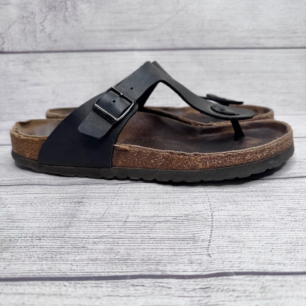 Birkenstock Gizeh Black Thong Sandals Womens 41 L10 M8 Regular Fit Cork Footbed
